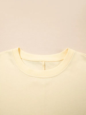 1 Faux Two Piece Patchwork Sweatshirt in Beige, 2 In 1 Faux Two Piece Patchwork Sweatshirt in 1 Faux Two Piece Patchwork