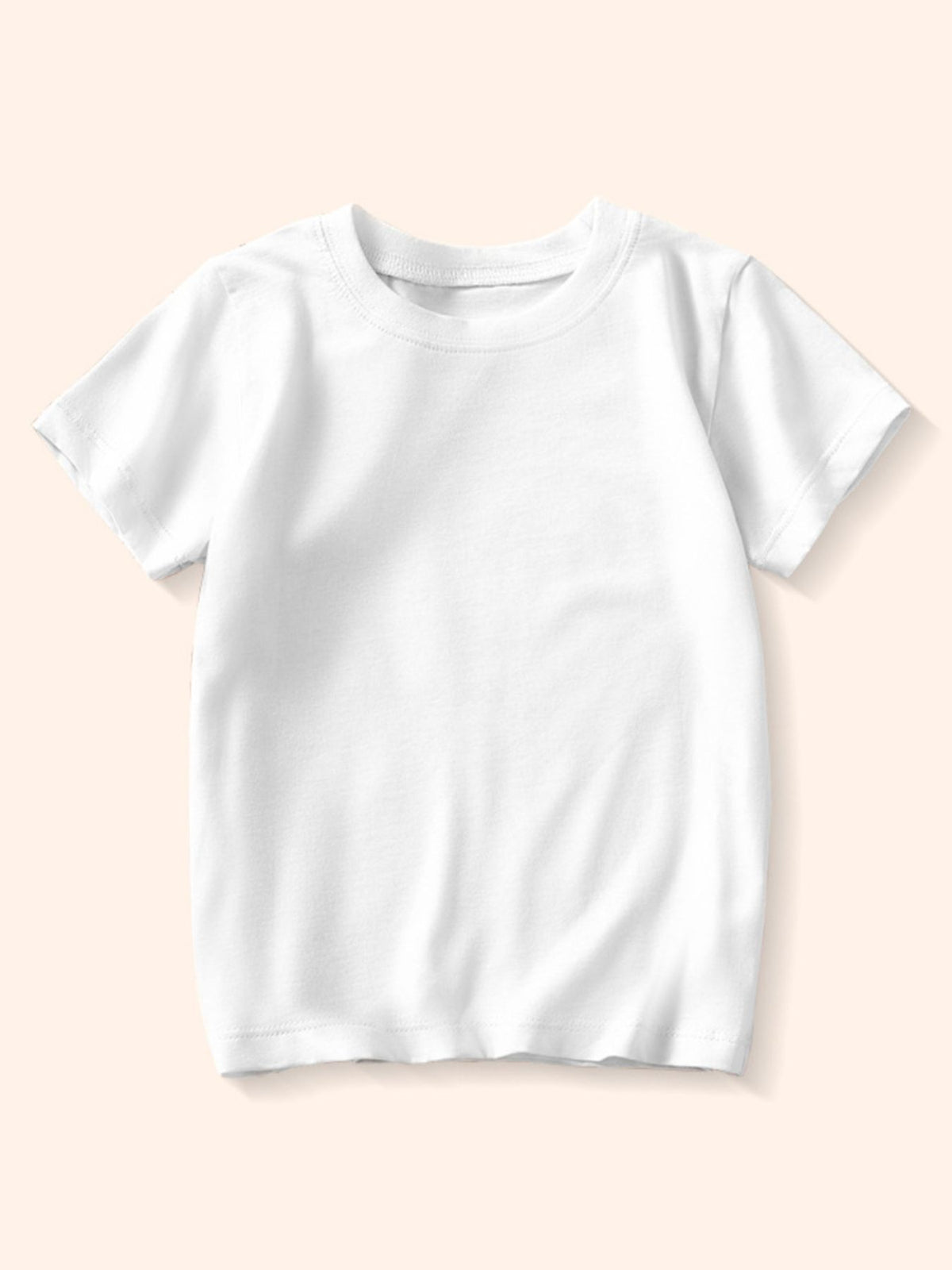 White toddler crew-neck t-shirt made of cotton.
