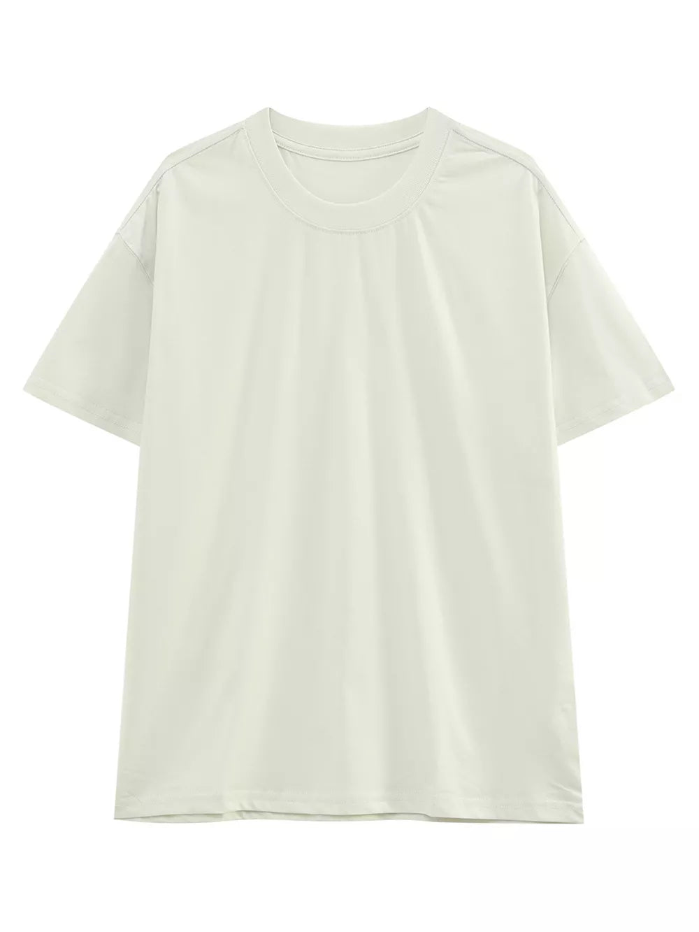 Classic relaxed fit men's cotton t-shirt in cream with crew neck and short sleeves.