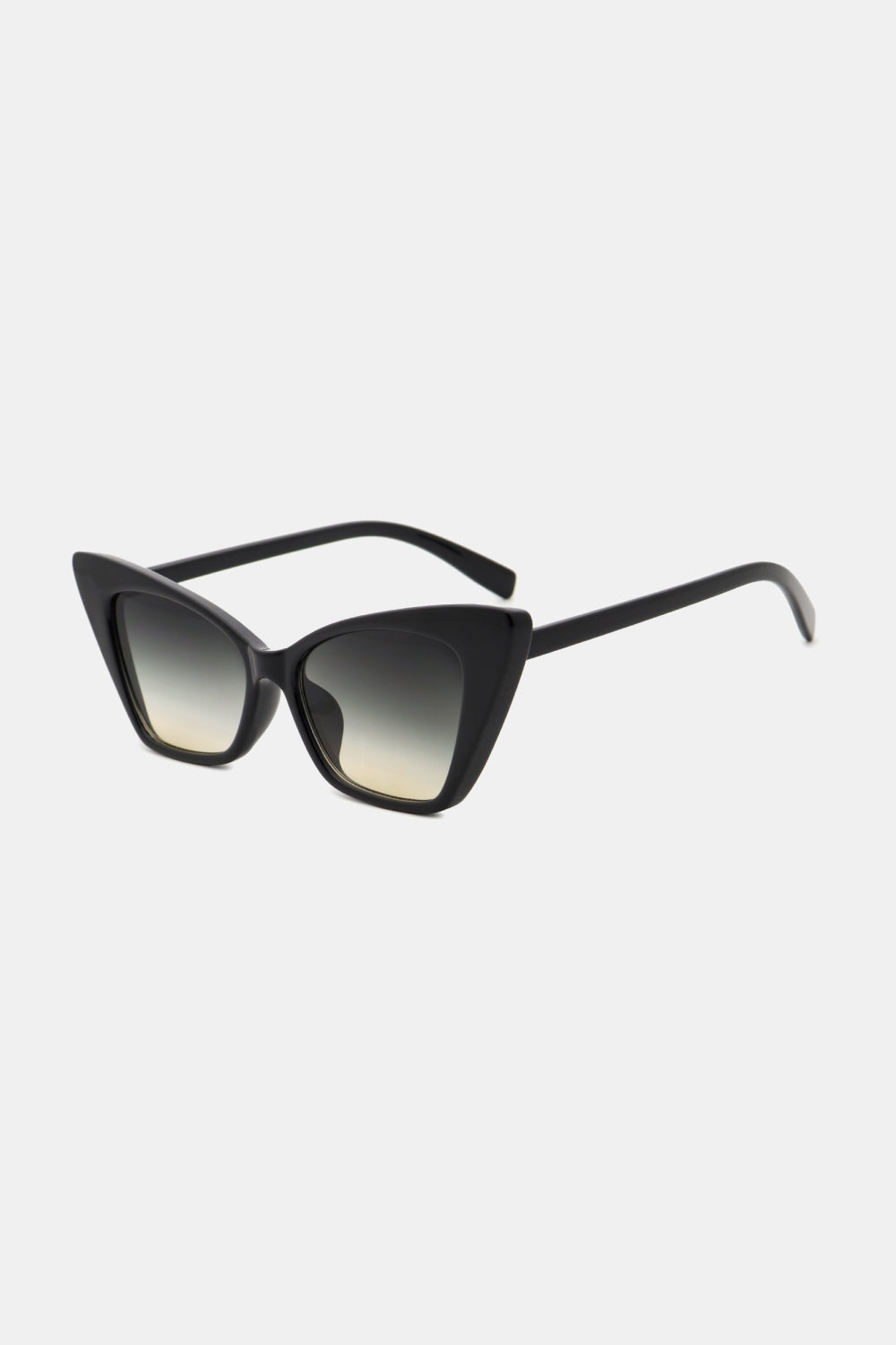 Black acetate cat-eye sunglasses with gradient lenses