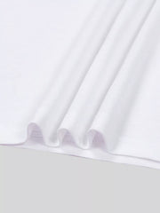 White t-shirt with soft cotton fabric and subtle pleats.