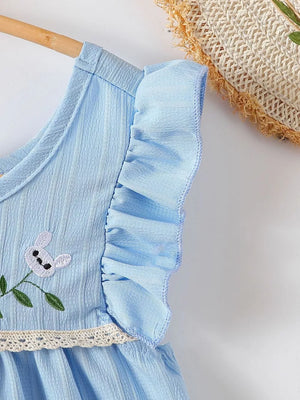 Children's Embroidered Ruffled Hem Dress option 4