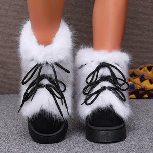 white boots with ankle-length and lace-up