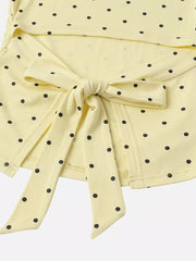 t-shirt in Yellow with tied and cropped