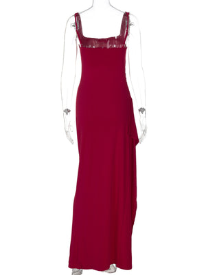 100% polyester Care instructions: Machine wash cold maxi dress in Yellow with fitted silhouette