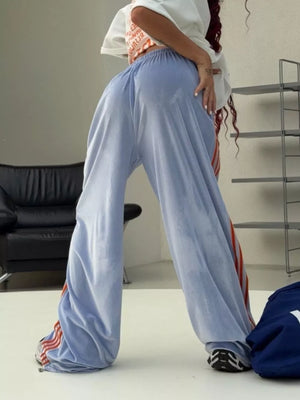 wide-leg pants in Sky Blue with not applicable and not applicable