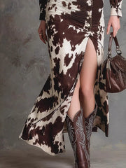 100% polyester Care instructions: Machine wash cold shirt dress in Giraffe Print with fitted silhouette