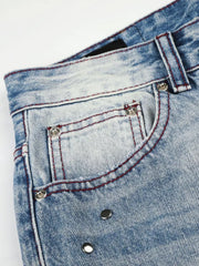 Men's Distressed Wide-leg Jeans option 9