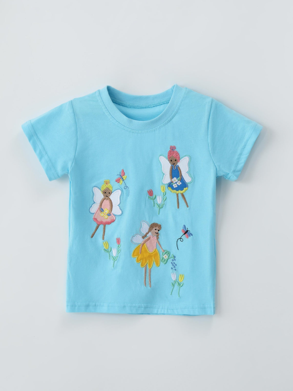 Children's Embroidered Round Neck T-shirt