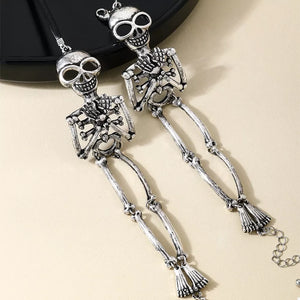 Alloy Skull Necklace And Bracelet Set in Silver Suit with 2-piece set