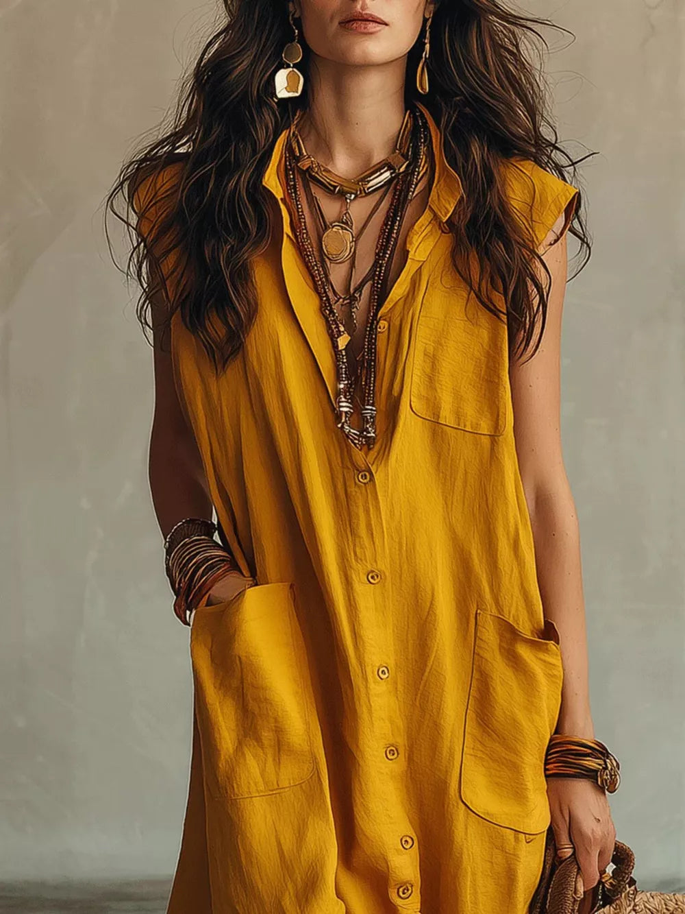 bohemian maxi dress in Burgundy with collared