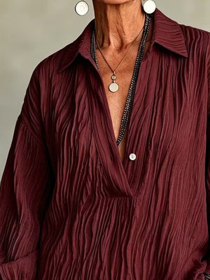 Pink blouse with stretch and bishop sleeve