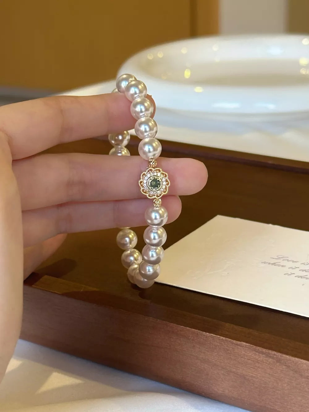 ivory bracelet with floral and not applicable