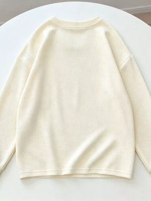 Crew Neck Long Sleeve Sweatshirt in Blue