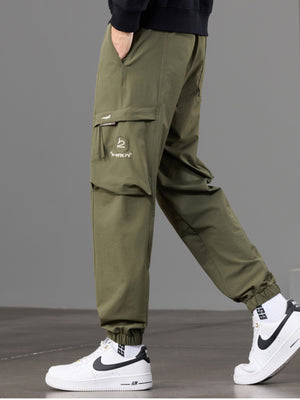 Men's Casual Cargo Joggers in Black