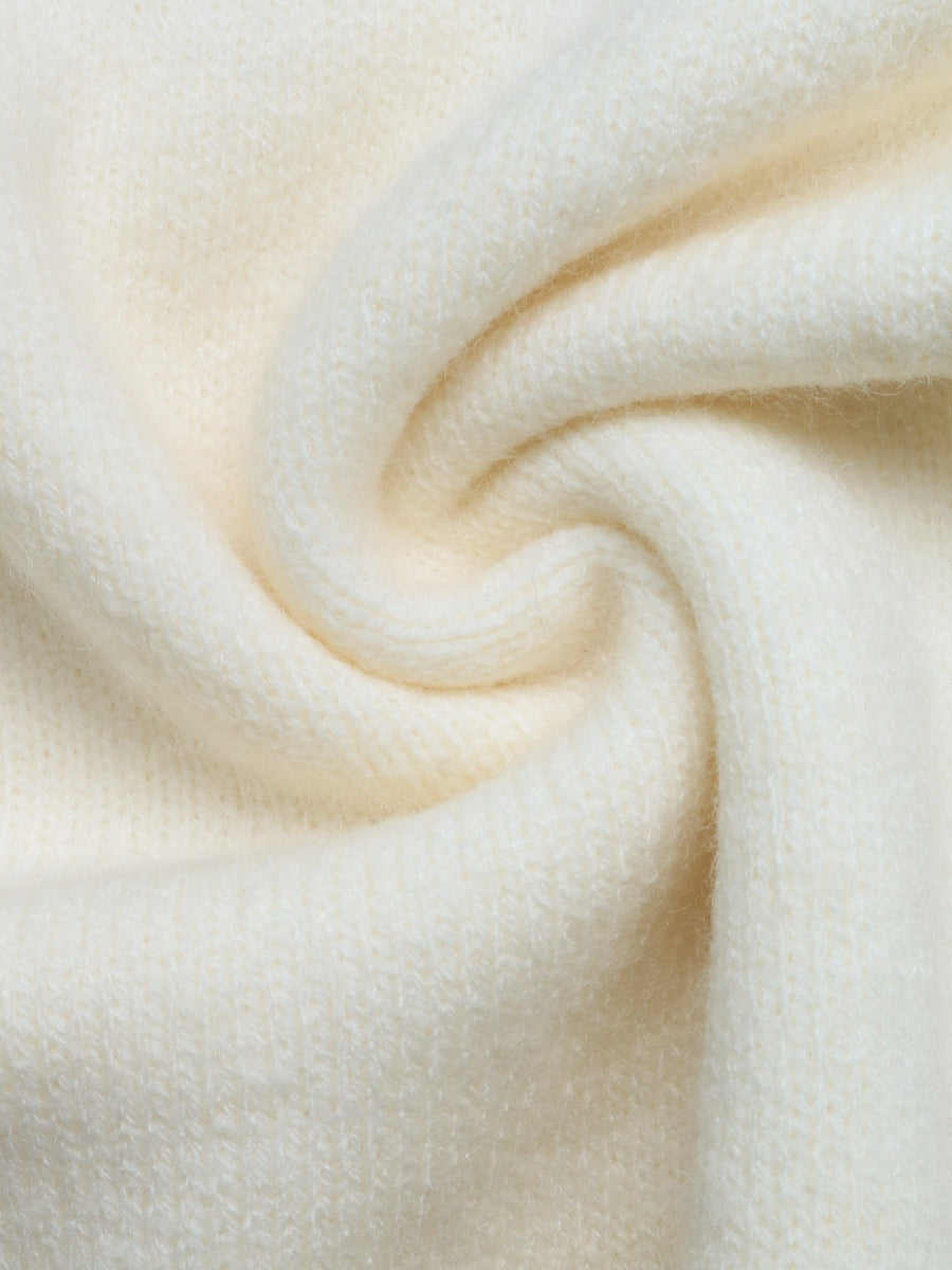 ivory regular pullover sweater with crew neck