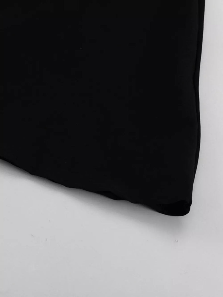 Black mini skirt with a flared hem