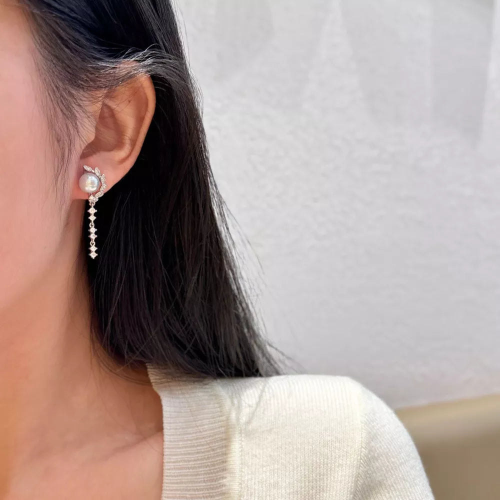 earrings in white featuring drop design and drop fit
