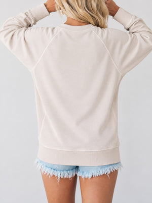 athleisure sweatshirt in Army Green with crew neck