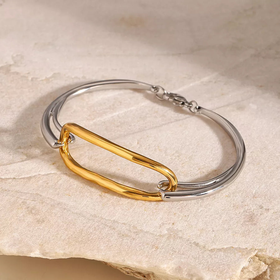 bracelet in Gold with geometric and two-tone