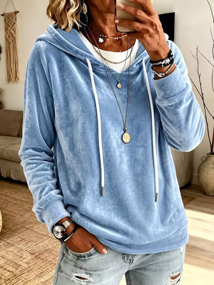 athleisure pullover hoodie in Pink with hooded