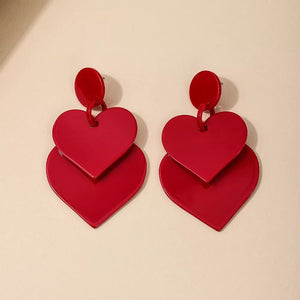 Alloy, Acrylic Care instructions: Avoid wearing during exercise, as sweat will r earrings in Red with drop silhouette