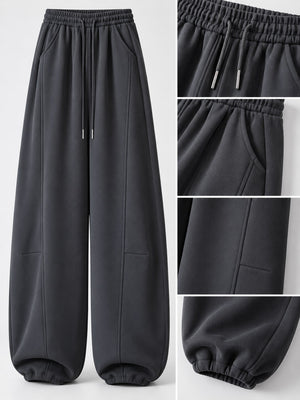 sweatpants in Light Gray-Spring And Fall-Tall with seam detail and full-length