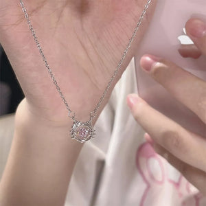 925 sterling silver Care instructions: Avoid wearing during exercise, as sweat w necklace in pink with jewelry silhouette