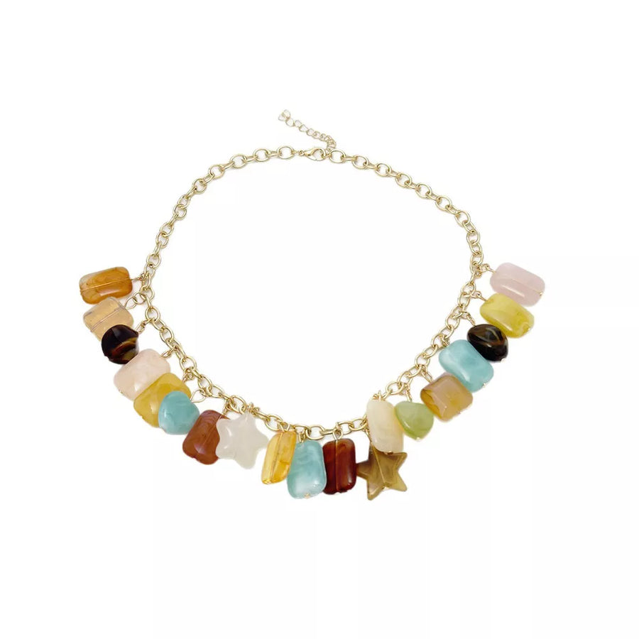Bohemian Multi-color Gemstone 18k Gold-plated Necklace option 7