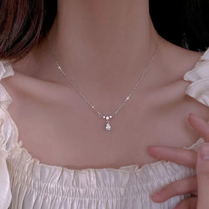 silver necklace with princess length and clasp