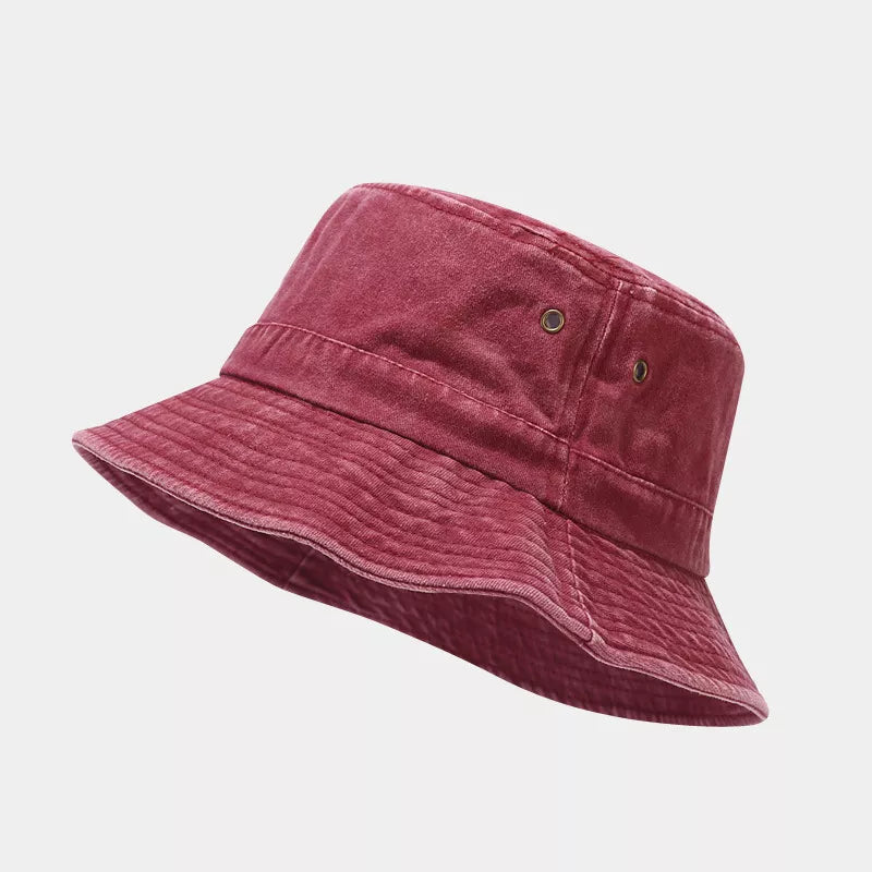hat in burgundy featuring eyelets and relaxed fit