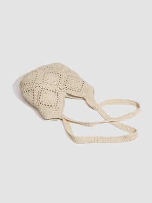 handbag featuring geometric in cream with Polyester Imported Size &amp texture