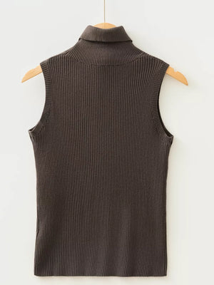 charcoal sweater vest with stretch and sleeveless