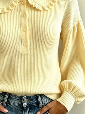 classic pullover sweater in Lavender with peter pan collar