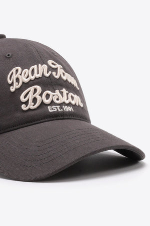Dark Gray baseball cap with embroidered "Bean Town Boston EST. 1991" text