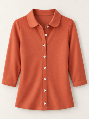 Mustard Yellow button-down shirt with long sleeve and long sleeve