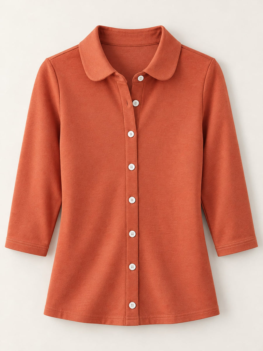 Mustard Yellow button-down shirt with long sleeve and long sleeve