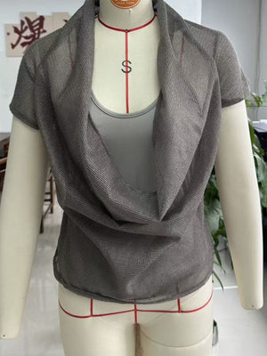 bohemian cover-up in Burgundy with cowl neck