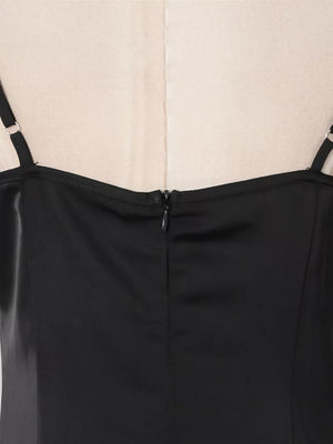 Spaghetti Strap Ruffle Slit Maxi Dress option 10