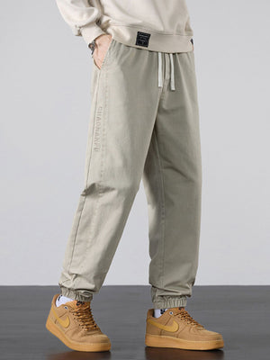 joggers in Army Green with drawstring waist and full-length