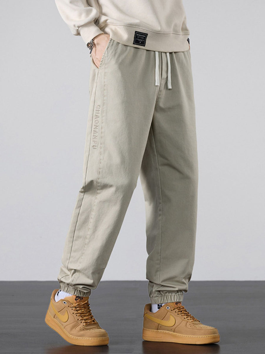 joggers in Army Green with drawstring waist and full-length