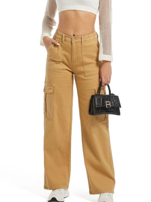 Green cargo jeans