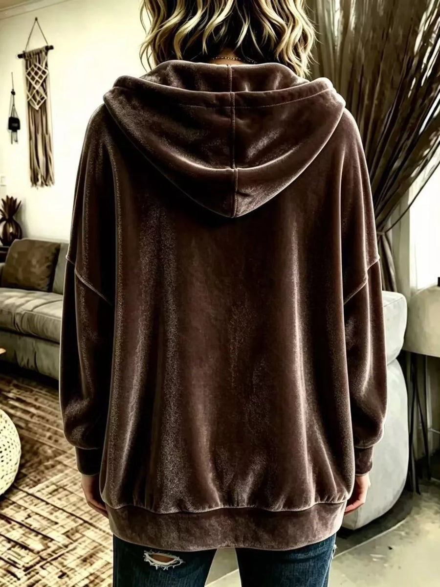 Red relaxed hoodie with hooded