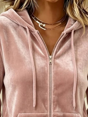 Light Gray regular zip hoodie with hooded