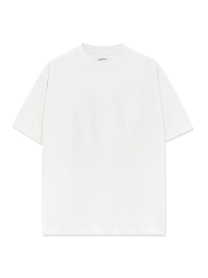 Ivory oversized crew neck t-shirt with short sleeves and a relaxed fit.