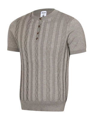 Men's Cable Knit Short Sleeve Top, view 11