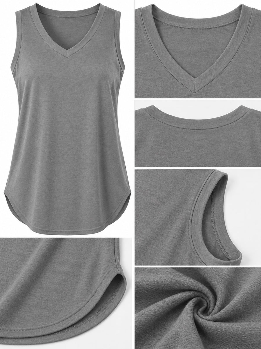 Cotton &amp tank top in Black with loose silhouette