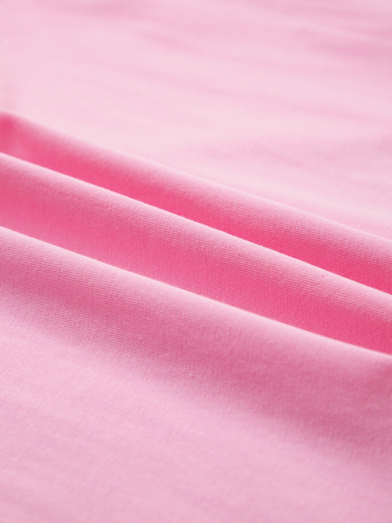 Pink cotton blend oversized tee with delicate floral lace detail