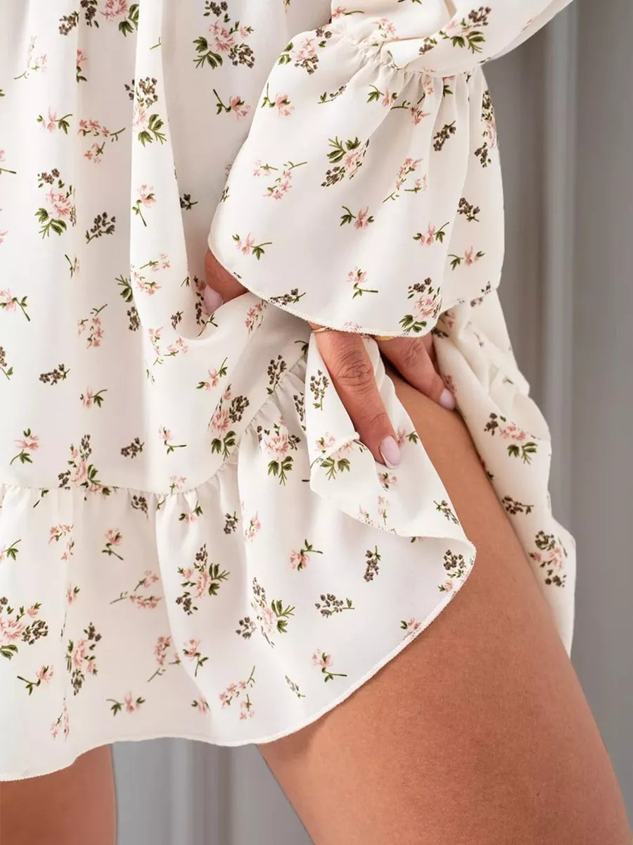 Off-shoulder Floral Ruffle Dress option 7