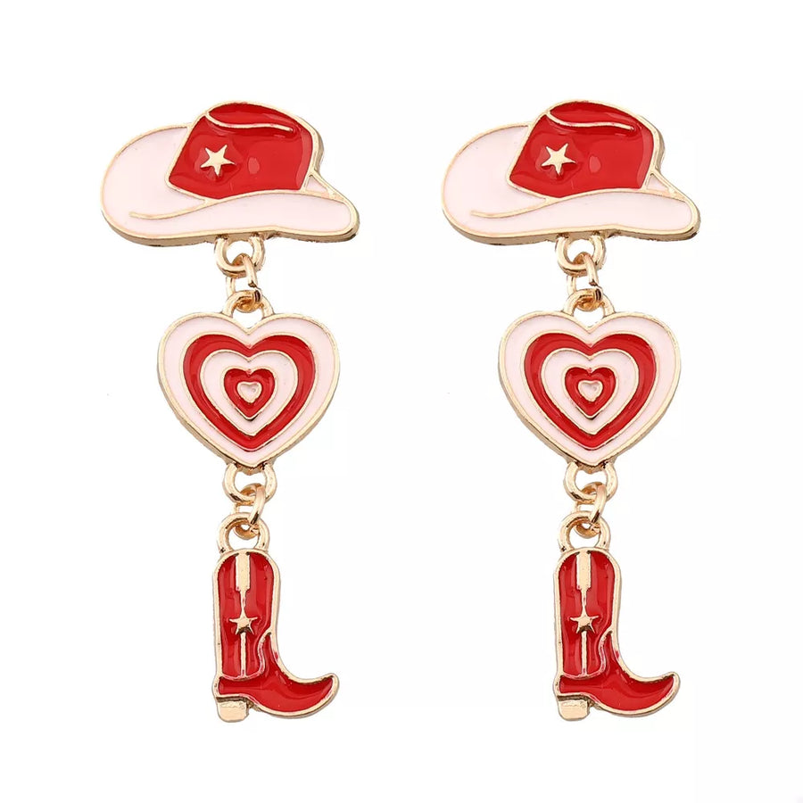 earrings in Pink with dangle and 2.2 inches